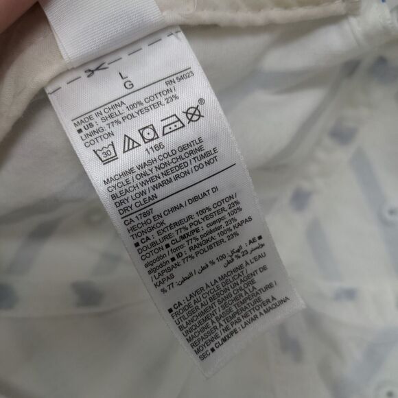 Old Navy Women's Stretchy Hat Blue White Striped Size L Graphic LOVE Logo - Picture 8 of 8